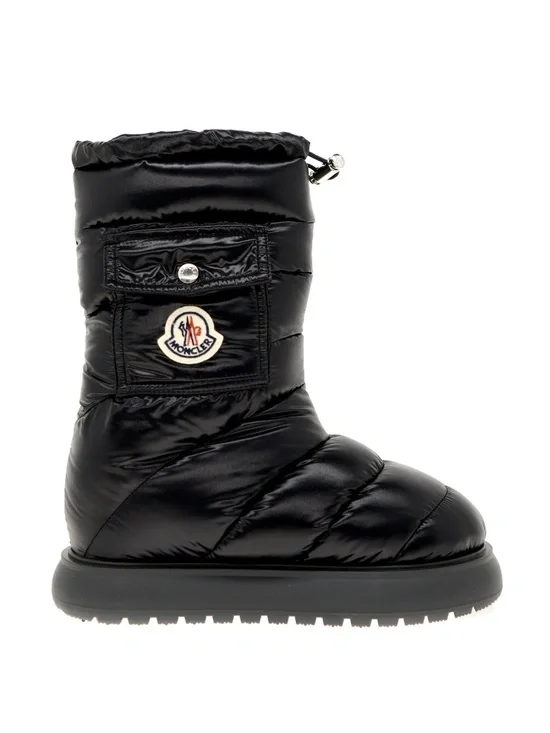 Moncler Gaia Pocket Quilted Snow Boots Black Size 40 New