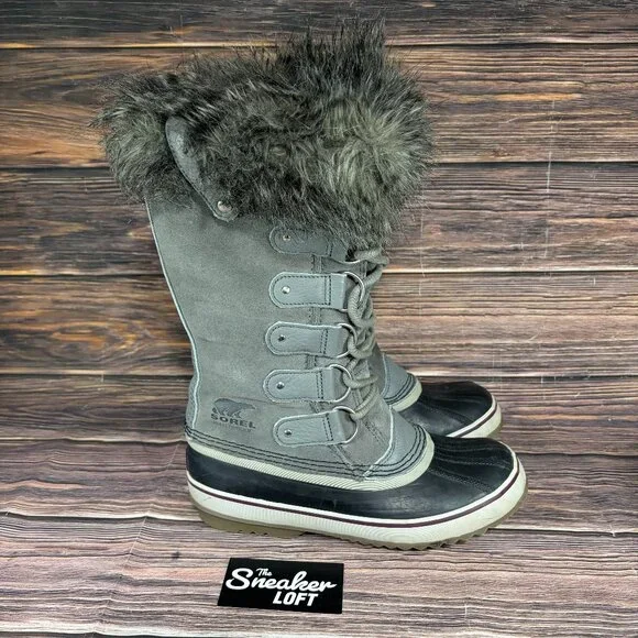 Sorel Joan of Arctic Women's Gray Fur Lined Winter Waterproof‎ Boots