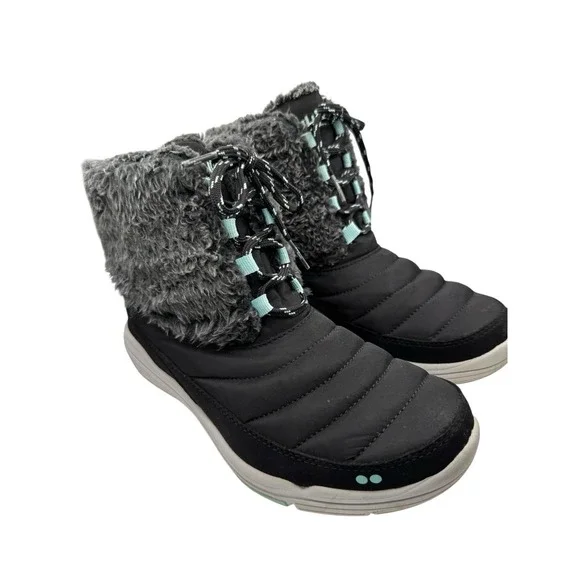 Ryka Women's Winter Boots Size‎ 8 Black Insulated Lace Up Outdoor Comfort Boots