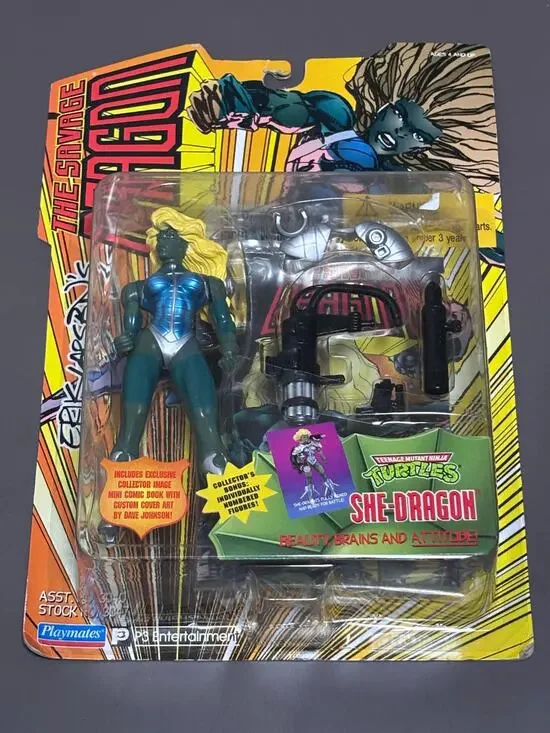 Savage Dragon She Dragon 1995 Playmates Action Figure On Card Mutant Turtles