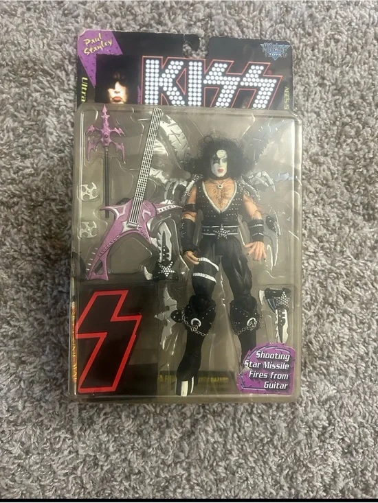 Kiss Paul Stanley Figure with Pink Guitar and Star Makeup