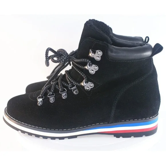 Blondo Regan Waterproof Suede Hiking Boots Black Faux Fur Lined Womens 8M