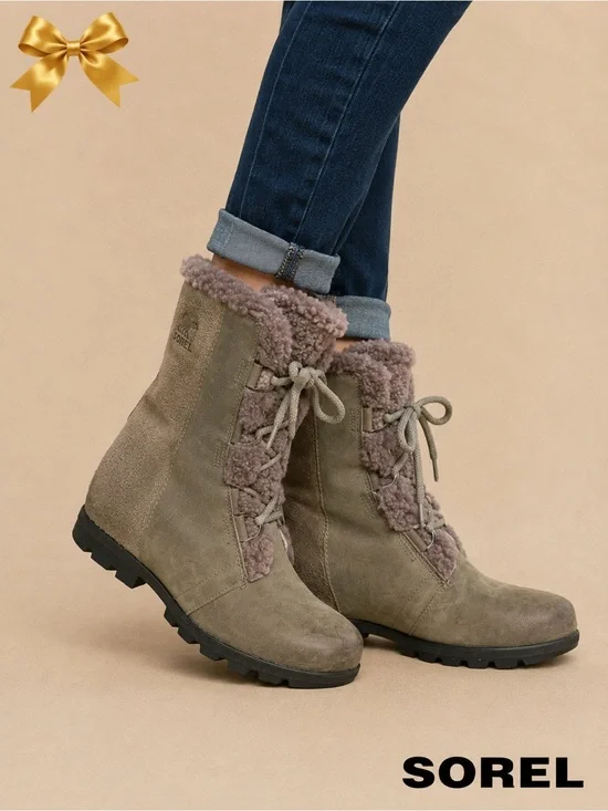 Sorel Joan of Arctic Wedge II Faux Shearling Waterproof Boots Women’s US 9