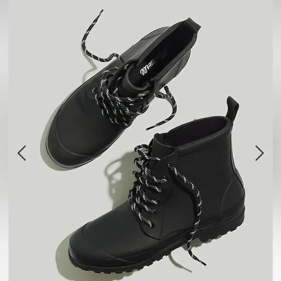 Madewell The Lace-Up Lugsole Rain Boot