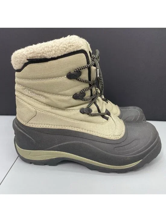 Columbia Cascadian Trinity Snow Winter Boots Waterproof Insulated Tan Womens 9