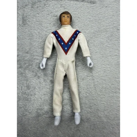 Vintage 7 in Action Figure White Jumpsuit Red/Blue V Star Chest Design
