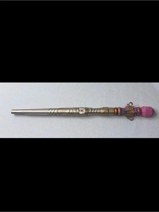 Ornate Decorative Wand with Pink Gem Accent