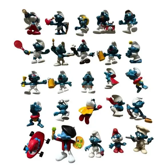 Vintage Smurf Action Figure Lot 1980s Mixed Characters Collection PVC Figures