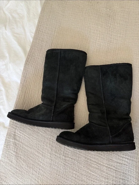 UGG Australia Classic Tall Suede Winter Boots Black