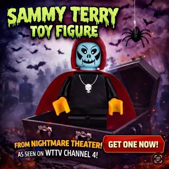Sammy Terry Big Brick Giant Mini Figure, legendary Indiana TV horror host, India