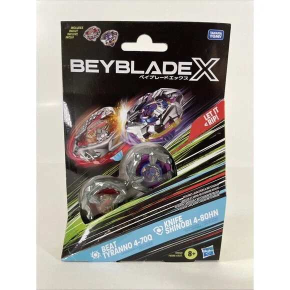 Beyblade X Beat Tyranno 4-70Q and Knife Shinobi 4-80HN BRAND NEW