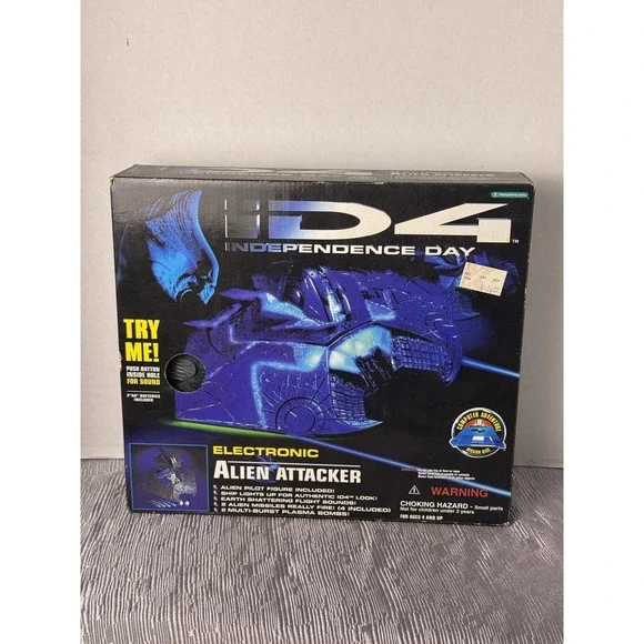 Vintage 1996 Trendmasters Independence Day Electronic Alien Attacker Set Toy