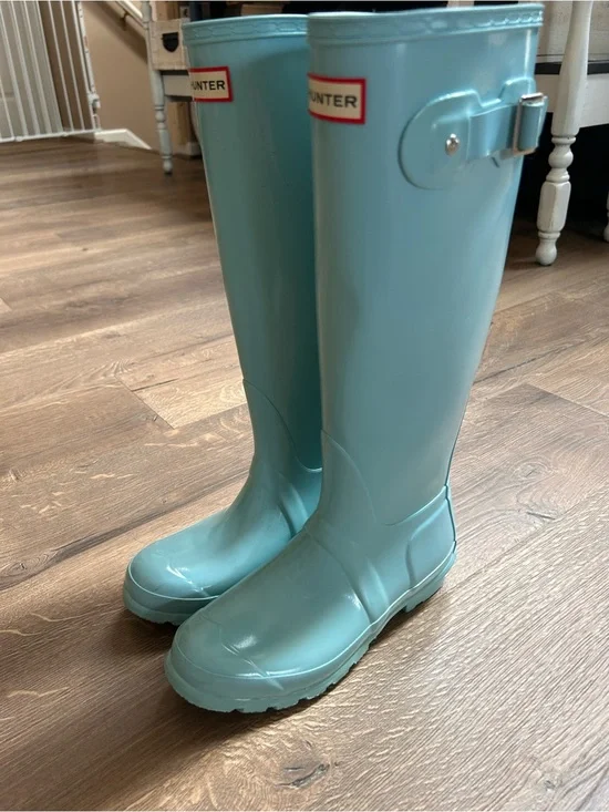Hunter Gloss Teal Knee-High Rain Boots