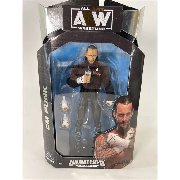 AEW CM Punk Unmatched Series 4 #25 Jazwares Wrestling Action Figure WWE ROH WCW