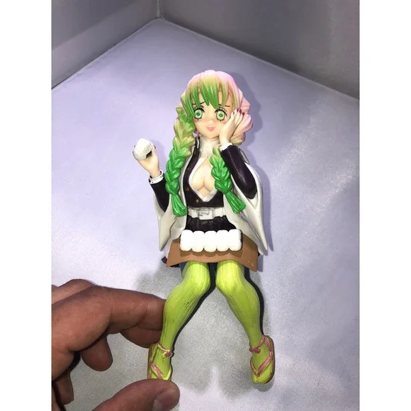 Demon Slayer Mitsuri Kanroji Noodle Stoper Figure Love Hashira Anime PVC Sitting