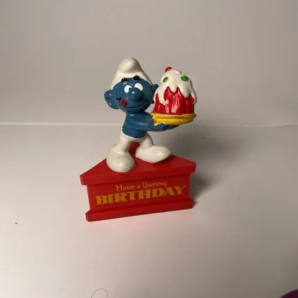 Smurf A Gram Have A Yummy Birthday Smurfs Figure 1980s