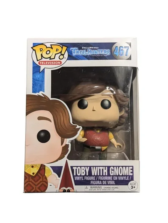 Funko POP Trollhunters Toby with Gnome #467 Vinyl Figure FREE Protector NEW