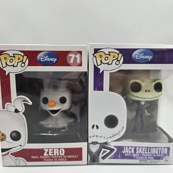 Pop! Disney Jack Skellington & Zero Set Of Two New Funko 15 & 71 Vinyl Figure