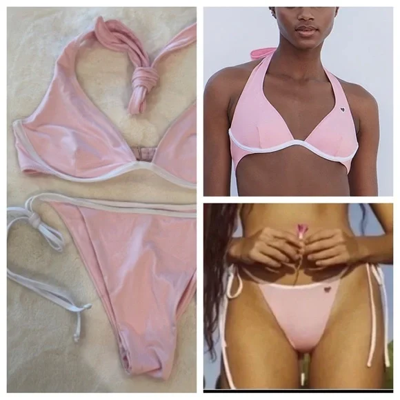 New! SET Frankie’s Bikinis Estella Bikini Top Alessa Bikini Bottom 3885