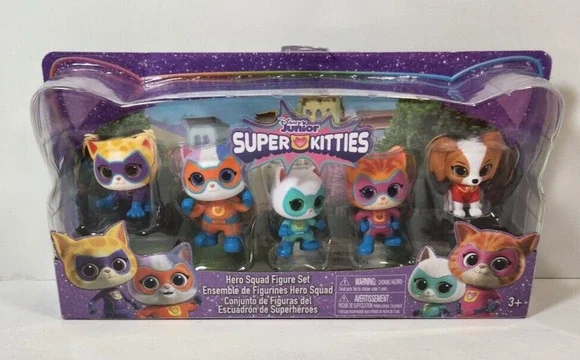 SUPER KITTIES HERO SQUAD FIGURE SET Ginny Sparks Bitzy Mr Puppypaws Disney Jr