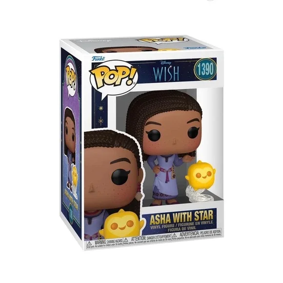 Rare Funko Pop! Disney Wish Asha with Star Vinyl Figure #1390 Collectible Buddy