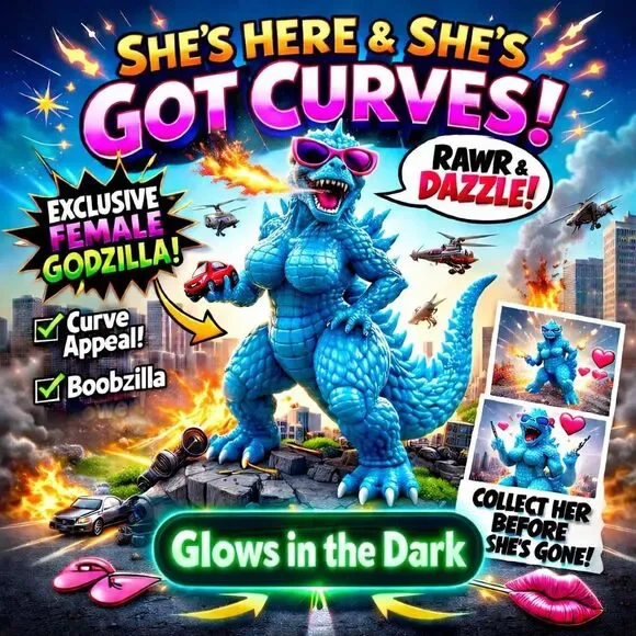 Exclusive Glow in the Dark FEMALE Godzilla figure BRIDE OF GODZILLA