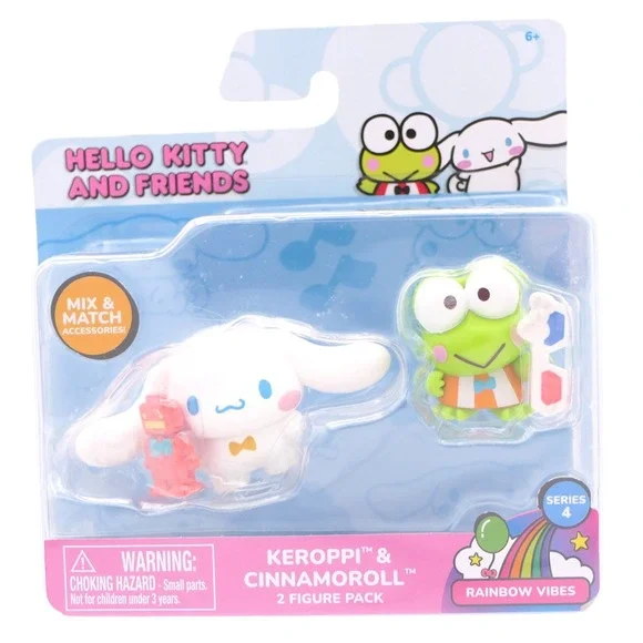 Hello Kitty and Friends Series 4 Rainbow Vibes Kerroppi & Cinnamoroll Figures