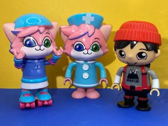 Ryan's World Figures Lot of 4 Ryan, Alpha Lexa on Rollerskates & Nurse, Gus