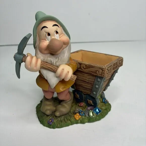 Snow White & the 7 Dwarfs Desk Set Bashful Paperclip Holder Disney Retired 1999