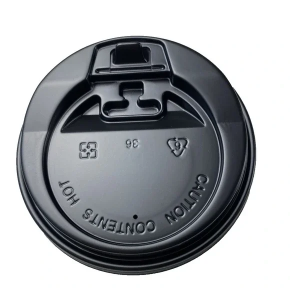 E1020-DLB Empress Dome Lid for 10-20oz Paper Hot Cups Black  700 Pieces