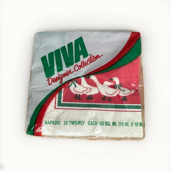 Viva Holiday Napkins Designer Collection 10x10 Ducks/‎ Geese Vintage