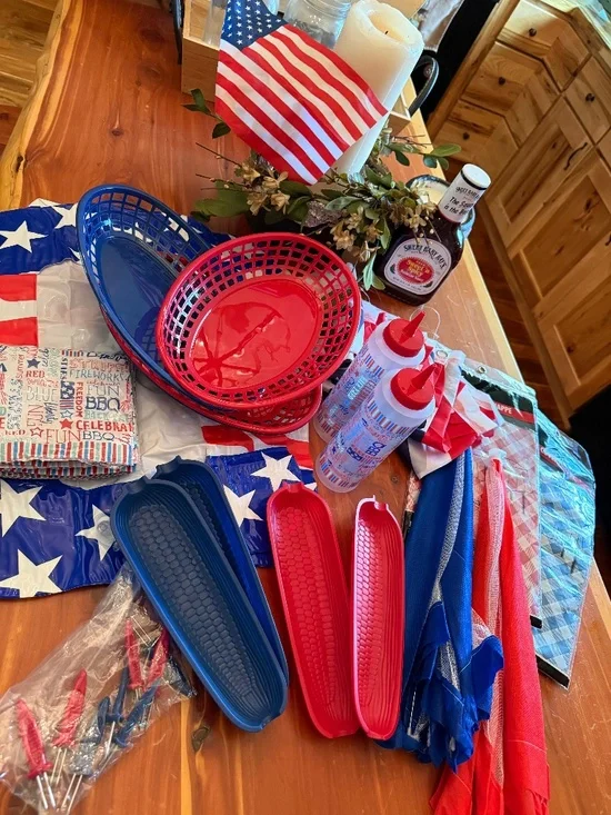 Lot of red white and blue 4th of July Memorial Veterans Labor Day party bbq