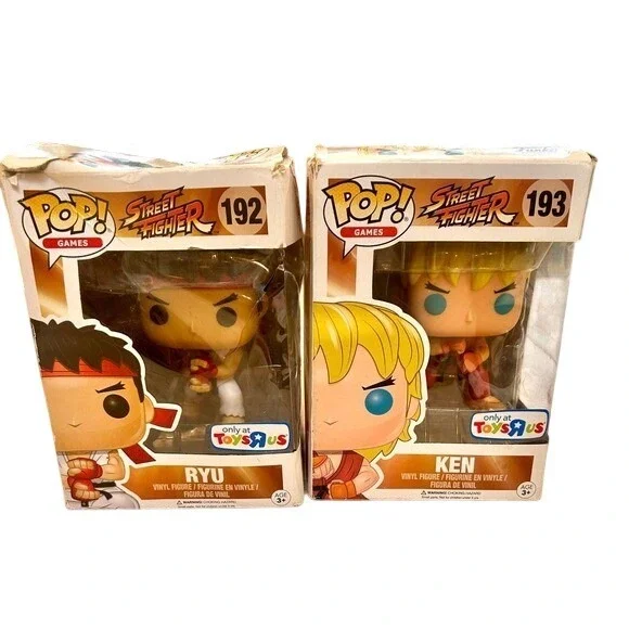 Funko Pop Street Fighter Ryu 192 Ken 193‎ Vinyl Figures Toys R Us Exclusive