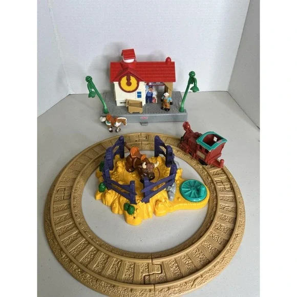 Geo Trax Rope N Ride Ranch Fisher Price Mattel‎ 2006  Bucking Bull Cowboy