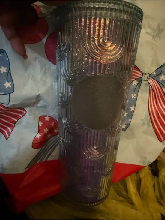 Iridescent Purple Disposable Party Tumbler - Decorative Textured Design
