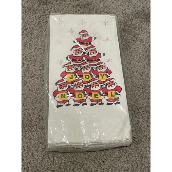 Vintage Paperworks Christmas Guest‎ Towels 12 Count Santa Tree Holiday Decor