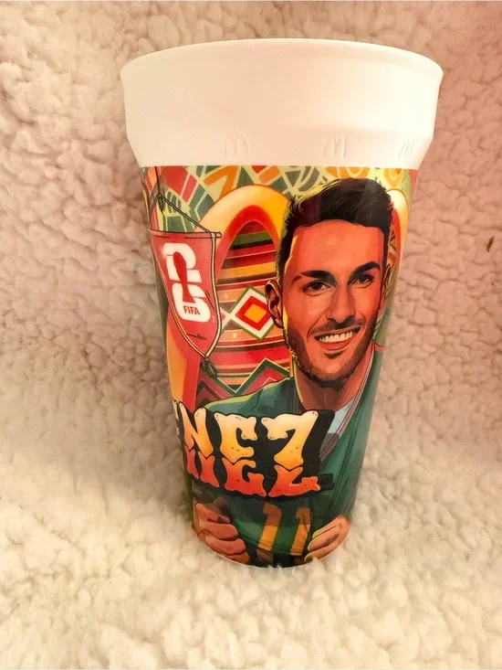 Soccer Multicolor Cup with White Rim Mexico Fifa world cup26 Santiago Gimenez