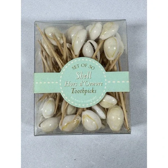BNIB Two's Company Set Of‎ 50 Shell Hor D'Oeuvre Toothpicks