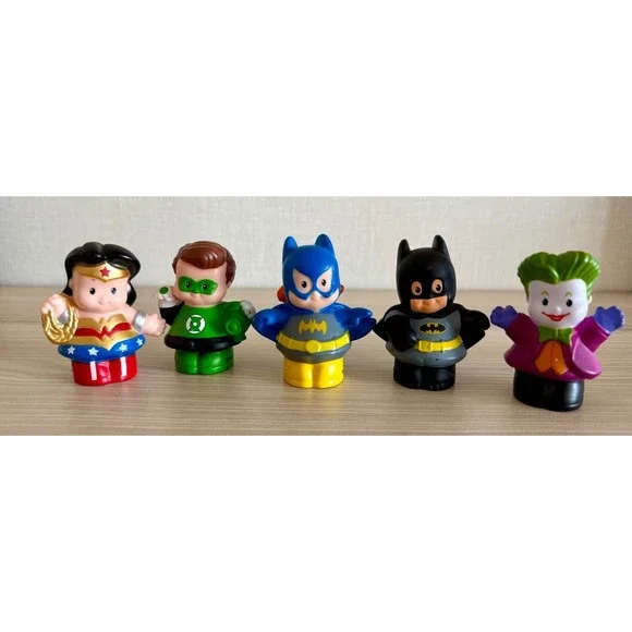 Little People Superheros- Batman, Batgirl, Joker, Wonder Woman, Green Lantern