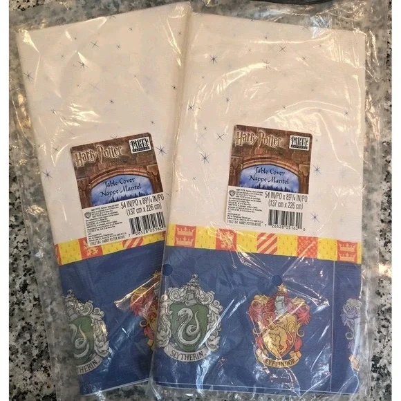 2 Harry Potter Sorcerer's‎ Stone HOGWARTS Paper Table Cover Tablecloth 54x89 in
