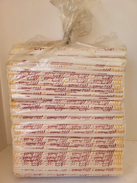 Vintage 1991 McDonald's Paper Wrapped Straws Approx 250+