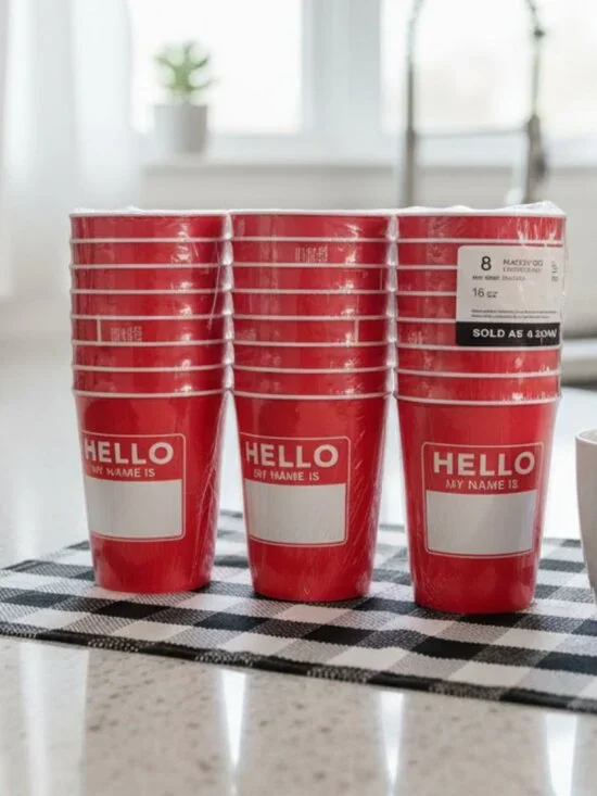 Hello My Name Is Party Cups 24 Count Write‎ Your Name 16 OZ.