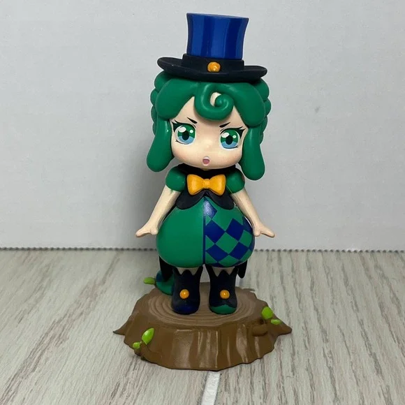 Mlabo Wonder Woods Harlequin Girl Figure Blind Box Anime Girl Green Blue