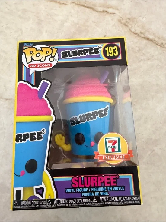 New Funko Pop Ad Icons 7 Eleven Exclusive Blue Pink Cup Slurpee 193 Blacklight