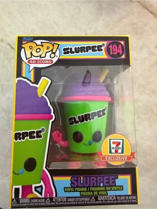 New Funko Pop Ad Icons 7 Eleven Exclusive Green Purple Slurpee 194 Blacklight