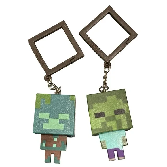 Minecraft Backpack Buddies Series 3 - Drowned &‎ Zombie Keychain Set