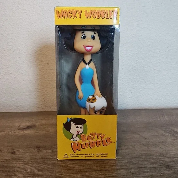 Funko Betty Rubble Wacky Wobbler Bobblehead Flintstones Blue 7.25in 2004