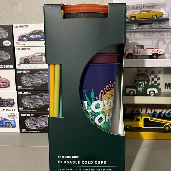 NIB Hawaii Starbucks Colorful Reusable Cold Cups Set🖤🖤