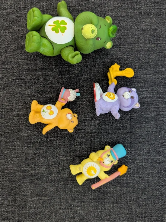Lot Of 4 Vintage Care Bears PVC Figures 1983-1984