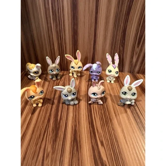 Littlest Pet Shop LPS Lot of 9 Rabbits Bunnies Hasbro Mixed Authentic Figures